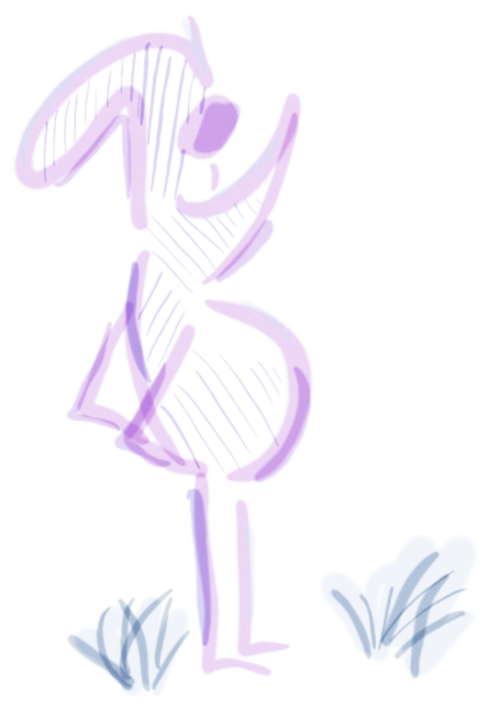 Purple sketch mascot